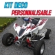 Kit déco GTINO (blanc & rouge) sur quad YAMAHA YFZ Raptor 450