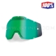 Ecran de remplacement miroir "MIRROR GREEN VENTED DUAL" pour masque de cross 100% (26020511)