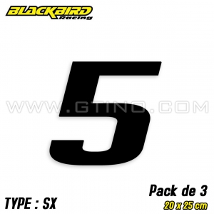 Pack 3 stickers n&deg; 5 "SX" - NOIR