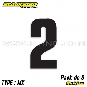Pack 3 stickers n&deg; 2 "MX" - NOIR