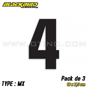 Pack 3 stickers n&deg; 4 "MX" - NOIR