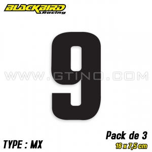 Pack 3 stickers n&deg; 9 "MX" - NOIR