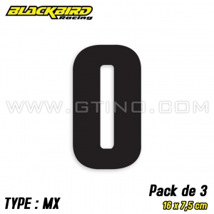 Pack 3 stickers n&deg; 0 "MX" - NOIR