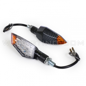 Clignotants look carbone &agrave; LED orange + lumineux lat&eacute;ral