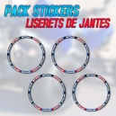 Pack liserets de jantes - Red/Blue/Black