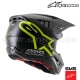 Casque de cross SM5 COMPASS by ALPINESTARS (BLACK YELLOW FLUO MATT)