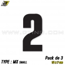 Pack 3 stickers n&deg; 2 "MX Small" - NOIR