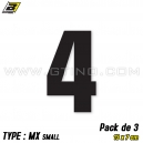 Pack 3 stickers n&deg; 4 "MX Small" - NOIR