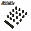 Pack 16 &eacute;crous "BLACK" ferm&eacute; / conique - MOOSE RACING
