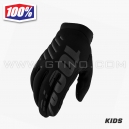 Gants BRISKER BLACK - 100% (ENFANT)